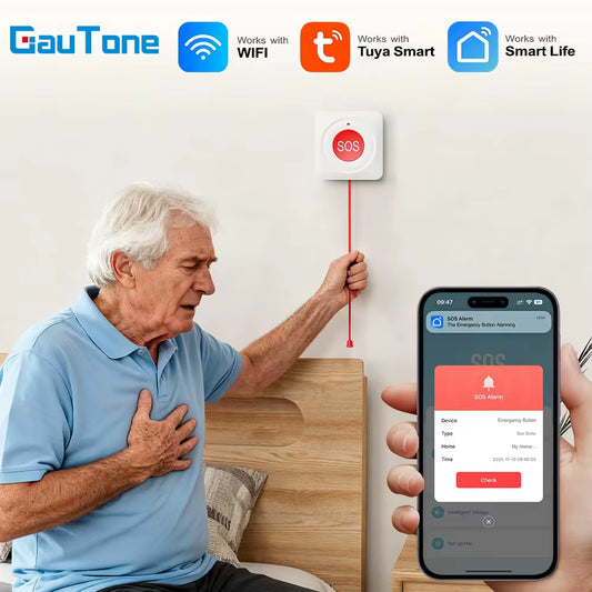 Tuya WIFI Zigbee Buttontons SOS Push-Button Telephone Home Alarm Security Protection Emergency for Elderly Patient Emergenc