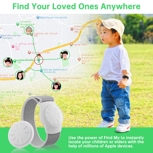 TOPSION GPS Tracker for Kids,And Elderly,Real-Time Mini GPS Tracker Watch Band Works with Find My (Ios Only) APP No Monthly Fee