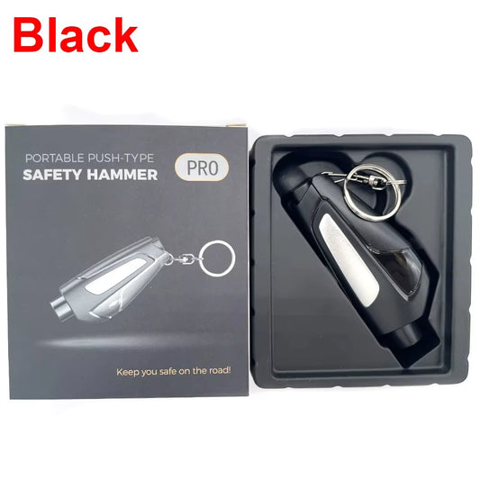 Retail Box 3 in 1 Auto Safety Hammer Emergency Car Window Breaker Seat Belt Cutter High Hardness Tungsten Steel Key Chian Ring