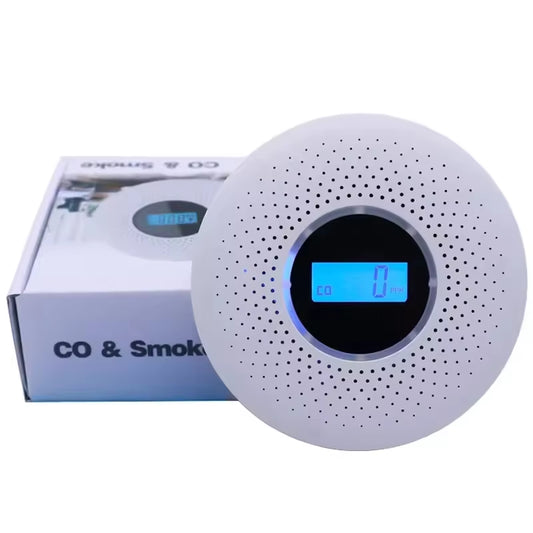 2-In-1 Carbon Monoxide and Smoke Detector Alarm Electrochemical Sensor 85Db LCD CO Alarm Smoke Alarm for Home Hotel Safety