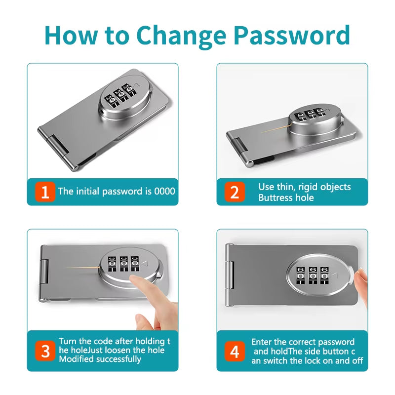 Mechanical Password Locks Door Security Slide Latch Lock for Small Doors Cabinets Barn Door Bathroom Outdoor Garage Garden