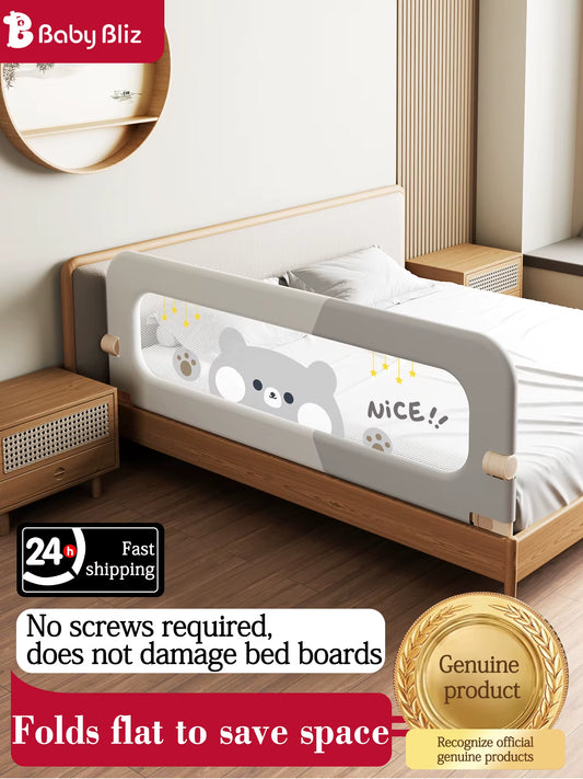 Foldable Toddler Bed Rail - Adjustable Anti-Fall Safety Barrier for Cribs with Easy Installation