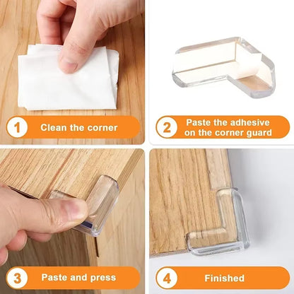 4/10Pcs Children anti Collision Corner Edge Protection Guards Baby Safety Corner Silicone Protector Table Soft Transparent