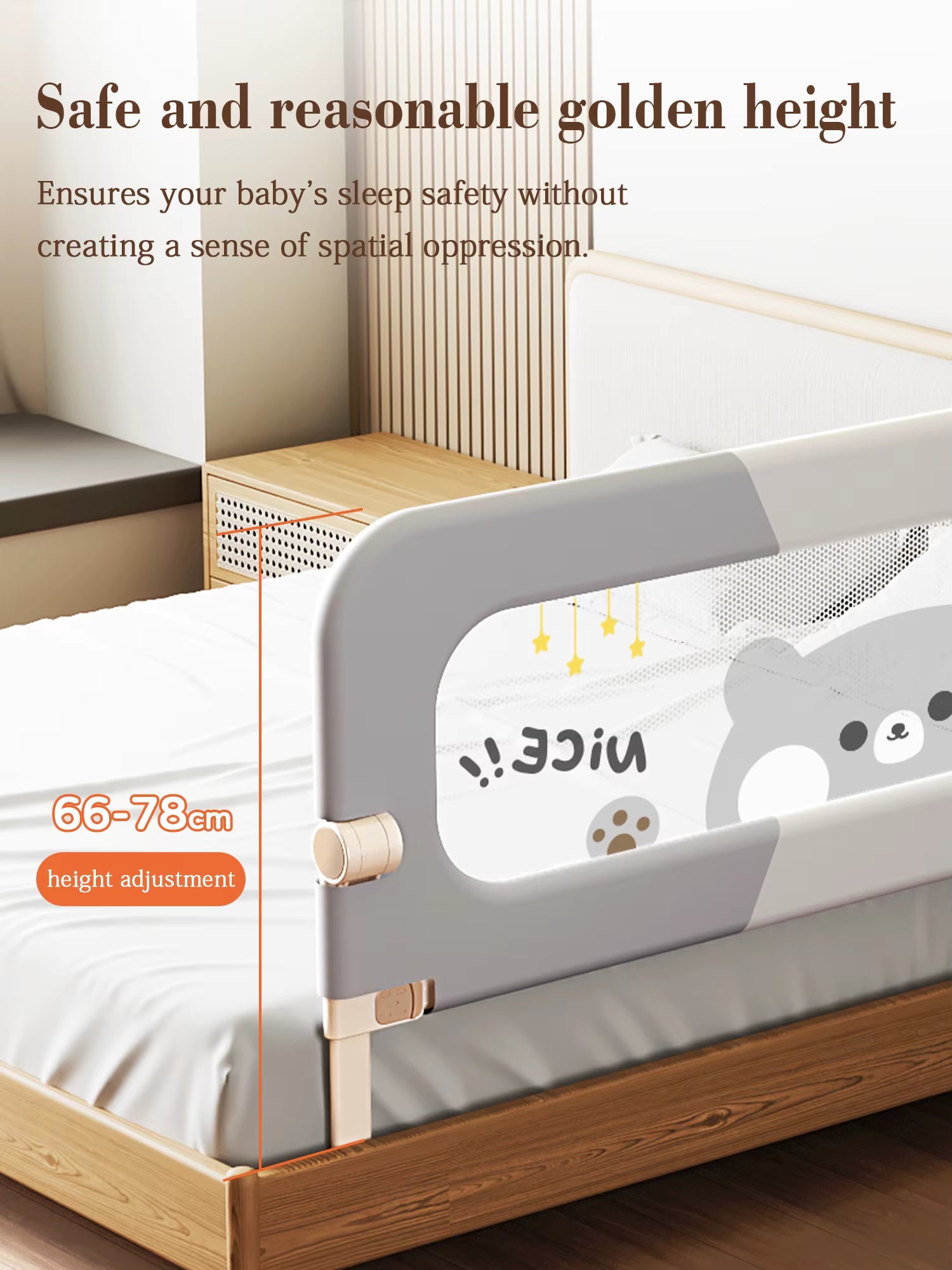 Foldable Toddler Bed Rail - Adjustable Anti-Fall Safety Barrier for Cribs with Easy Installation