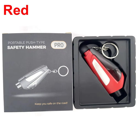 Retail Box 3 in 1 Auto Safety Hammer Emergency Car Window Breaker Seat Belt Cutter High Hardness Tungsten Steel Key Chian Ring