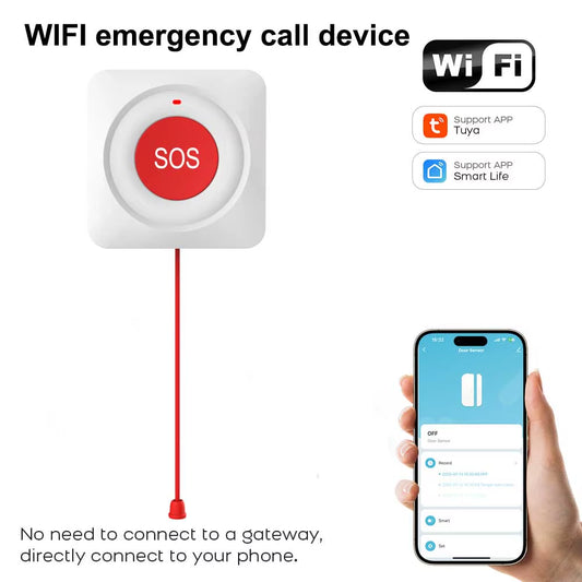 Tuya WIFI Zigbee Buttontons SOS Push-Button Telephone Home Alarm Security Protection Emergency for Elderly Patient Emergenc