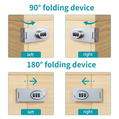 Mechanical Password Locks Door Security Slide Latch Lock for Small Doors Cabinets Barn Door Bathroom Outdoor Garage Garden