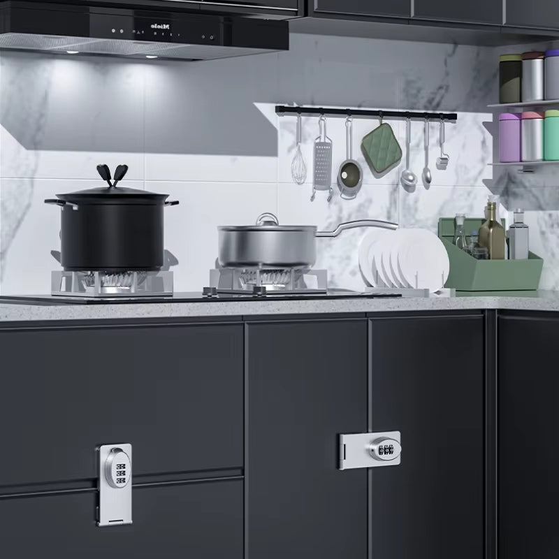 Mechanical Password Locks Door Security Slide Latch Lock for Small Doors Cabinets Barn Door Bathroom Outdoor Garage Garden