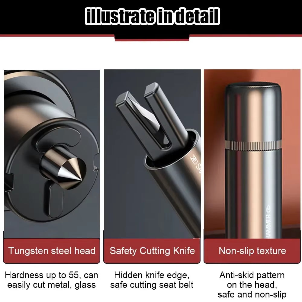 2 in 1 Car Safety Hammer Mini Vehicle Interior Accessory with Seat Belt Cut Tool Glass Window Breaker Car Emergency Tool Kit